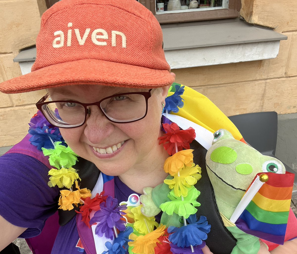 Samu the digital rights frog and second carrier are attending the #helsinkipride
