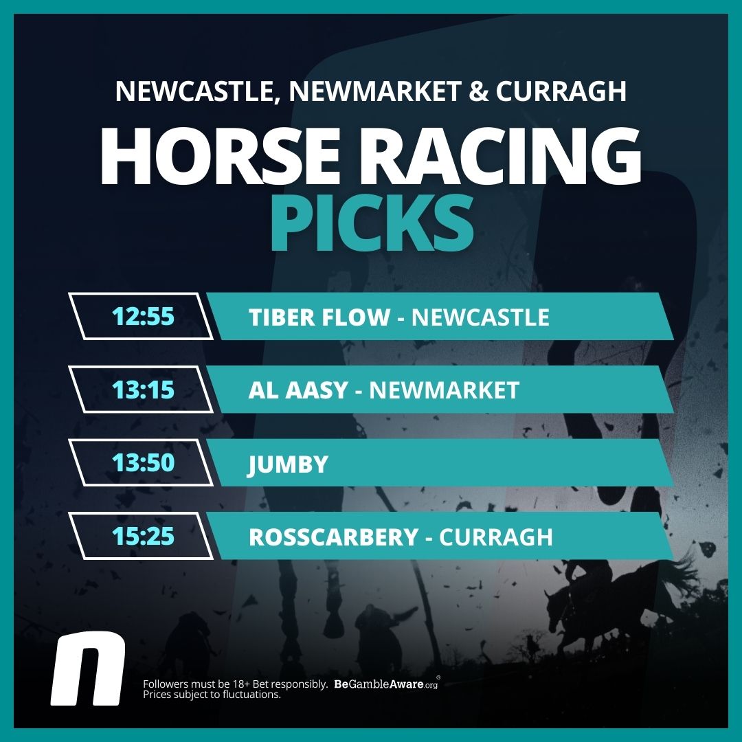 🏇 Read our tips for the racing @NewcastleRaces, @NewmarketRace & @curraghrace!

⭕ 12:55 - Tiber Flow
⭕ 13:15 - Al Aasy
⭕ 13:50 - Jumby
⭕ 15:25 - Rosscarbery

🔗 novibet.ie/blog/newcastle…

@WilliamHaggas @johnsonhoughton @paddytwomey #HorseRacing #Tips