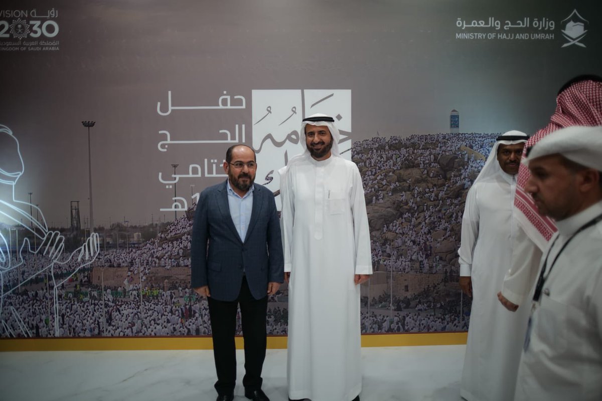 STMAbdurrahman's tweet photo. بدعوة كريمة من معالي وزير الحج والعمرة في المملكة العربية السعودية الشقيقة الدكتور توفيق بن فوزان الربيعة  @tfrabiah شاركت في الحفل الختامي لتكريم الجهات المشاركة في موسم حج 1444هـ - 2023م.
أتقدم بجزيل الشكر لخادم الحرمين الشريفين الملك سلمان بن عبد العزيز آل سعود وسمو ولي العهد الأمير محمد بن سلمان آل سعود على الجهود المبذولة ولكافة المؤسسات المعنية في المملكة العربية السعودية على حسن الاستقبال وتنظيم موسم الحج بنجاح باهر، وأتوجه أيضا بالشكر لفريق لجنة الحج السورية العليا لما بذلوه من جهد لخدمة الحجاج السوريين في موسم الحج لهذا العام.