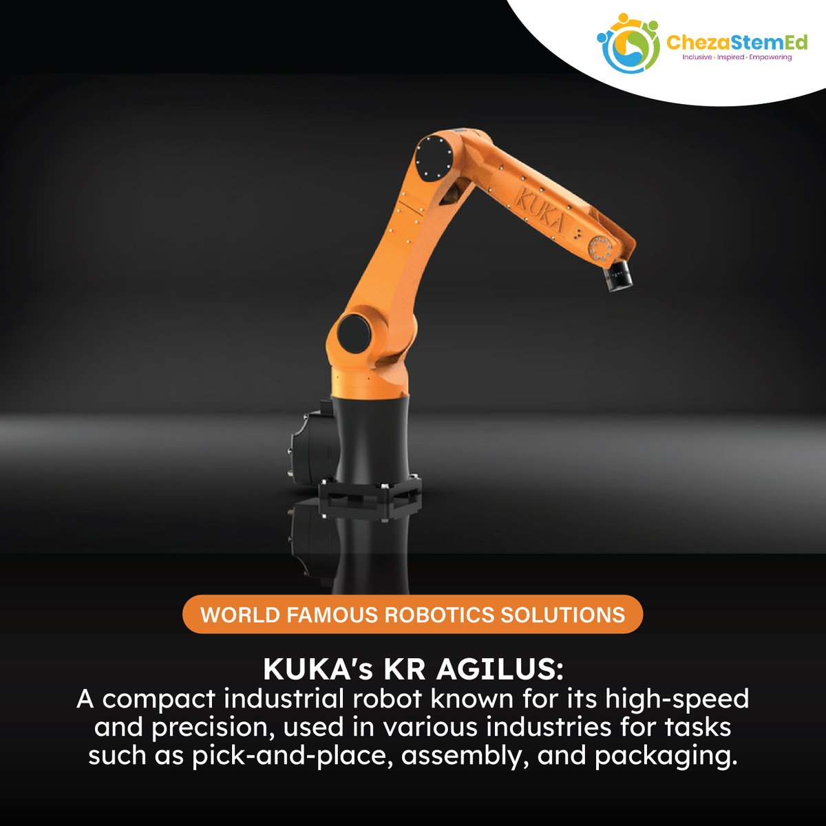 melmudiwa's tweet image. KUKA's KR AGILUS: A compact industrial robot known for its high-speed and precision, used in various industries for tasks such as pick-and-place, assembly, and packaging.
#RoboticsEducation #STEMRobotics #RoboticsForKids #STEMLearning