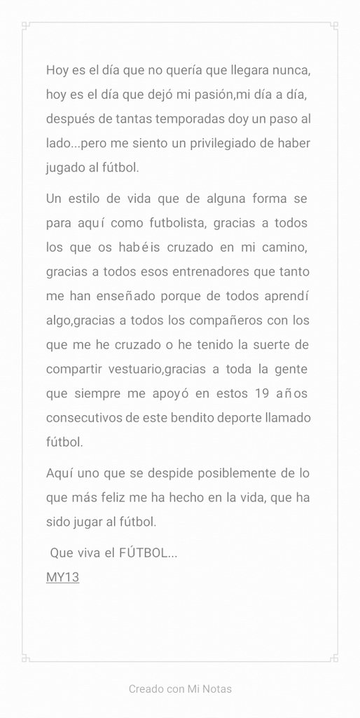 MIMIYESTE13's tweet photo. Aquí uno que se despide de lo que más feliz le ha hecho en la vida ,Gracias fútbol. https://t.co/CIRyUqtEqJ