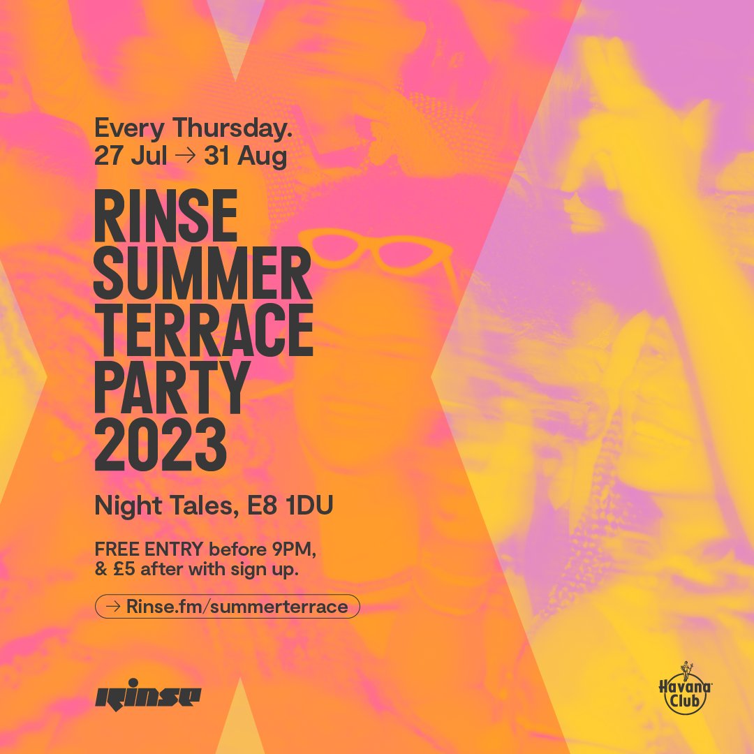 Last summer at the Summer Terrace parties.😮‍💨

We are back for summer ’23 with lots of residents + joining us… 
Announcement coming very soon, sign up for early access: rinse.fm/summerterrace
