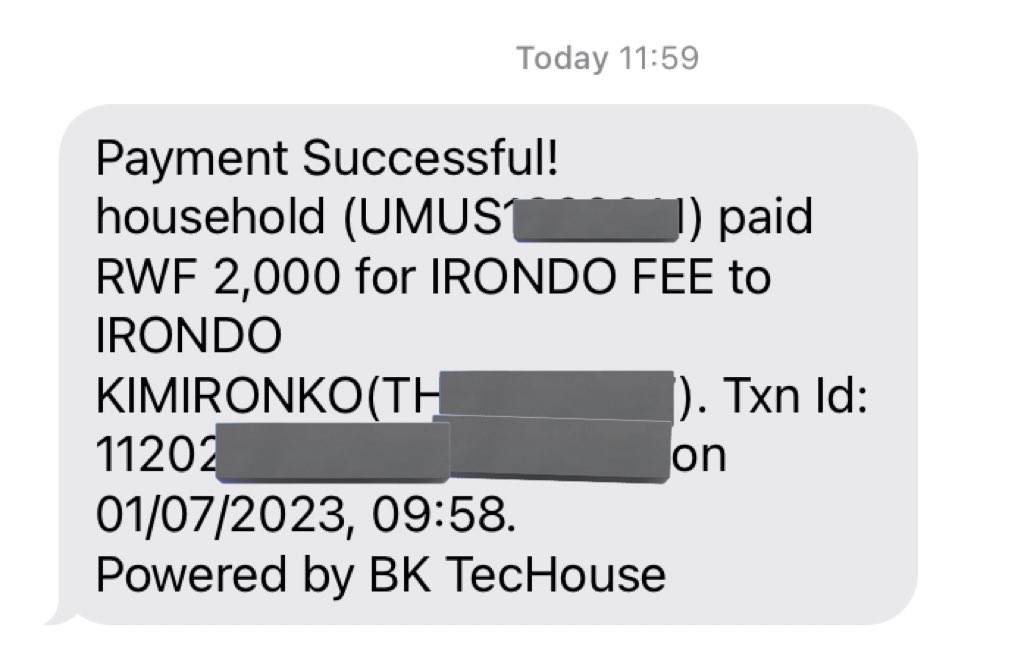 Pam wa Mudakikwa (@pmudakikwa) on Twitter photo Mwebwe mwishyura amafranga y’umutekano gute?
Twe dukoresha #Ikoranabuhanga rya <a href="/UrubutoPay/">UrubutoPay</a> 👌
Nta gukomanga kuri buri rugo wishyuza, cg abagukomangira bakwishyuza,
Nta tu receipts twandikishijwe intoki,
Nta kuyoberwa irengero ry’amafaranga yawe,
Nta…Nta…
Mwarakoze <a href="/BkTecHouse/">BK TecHouse Ltd</a> Mwebwe mwishyura amafranga y’umutekano gute?
Twe dukoresha #Ikoranabuhanga rya <a href="/UrubutoPay/">UrubutoPay</a> 👌
Nta gukomanga kuri buri rugo wishyuza, cg abagukomangira bakwishyuza,
Nta tu receipts twandikishijwe intoki,
Nta kuyoberwa irengero ry’amafaranga yawe,
Nta…Nta…
Mwarakoze <a href="/BkTecHouse/">BK TecHouse Ltd</a>