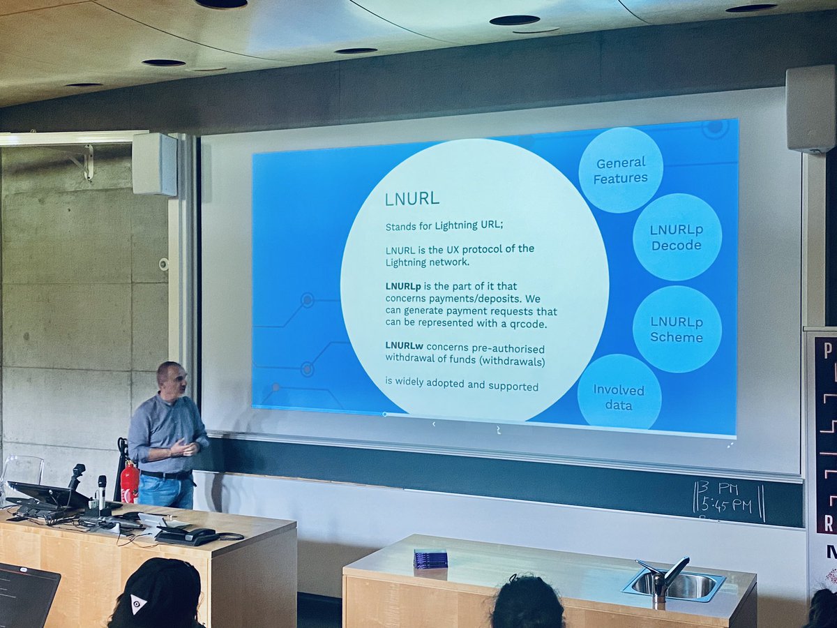 dr_ukolova's tweet photo. @massmux talking about LNURL at #PrivacyReunion in Neuchatel 🇨🇭 https://t.co/T6aiDhGFCU