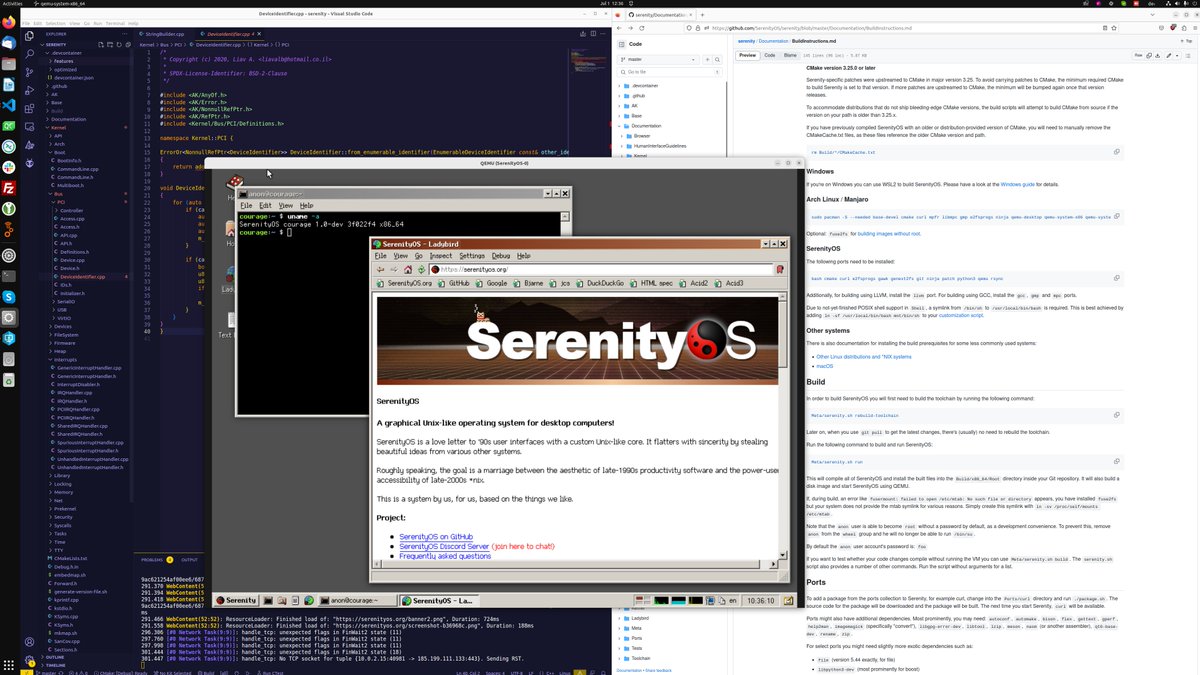 HB9FXQ's tweet image. Wow. Just learned about the #SerenityOS and had to build it.