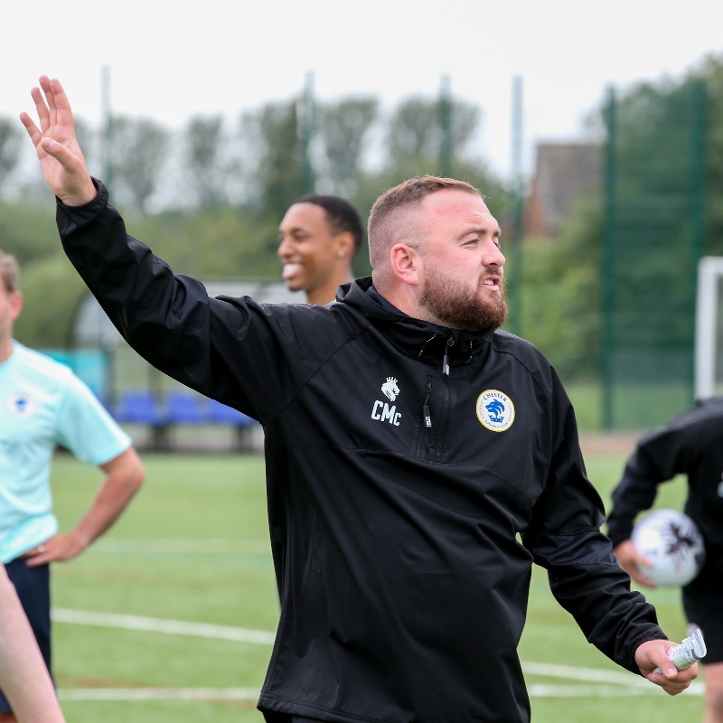ChesterFC's tweet photo. 🖊️ BREAKING: We are delighted to announce that Manager Calum McIntyre has agreed a contract extension at the Deva Stadium until May 2026! 🙌

#OurClub 🔵⚪️
