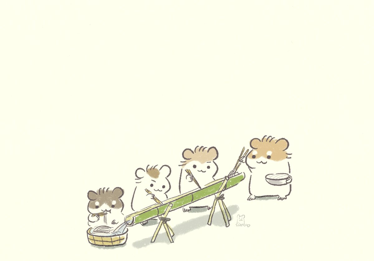 robohamuchan's tweet photo. 流しそうめん！ https://t.co/NHLmfd0qcL