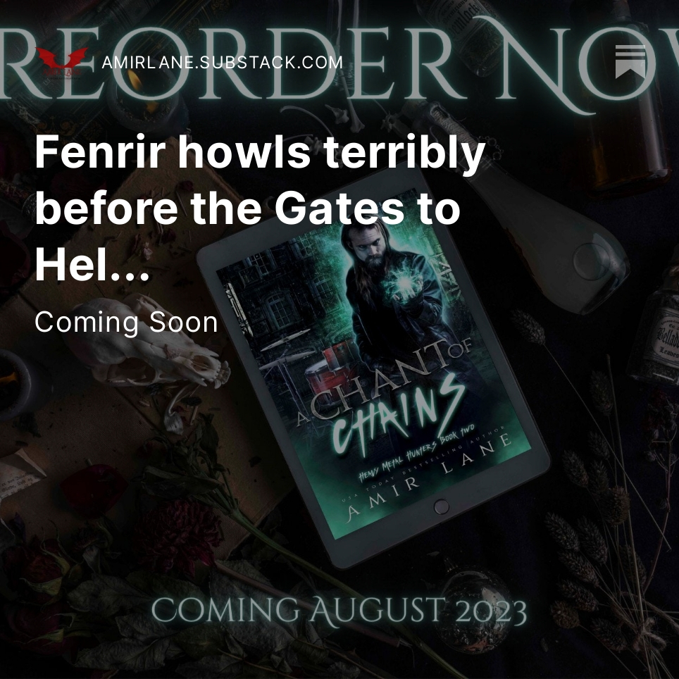 amirlaneauthor's tweet photo. Fenrir howls terribly before the Gates to Hel... 
Plus vote on your favourite character!

https://t.co/J5BeveBfzv

#urbanfantasy #substack #indiefantay #norsemythology #bookstagram https://t.co/kZEIPzqaVV