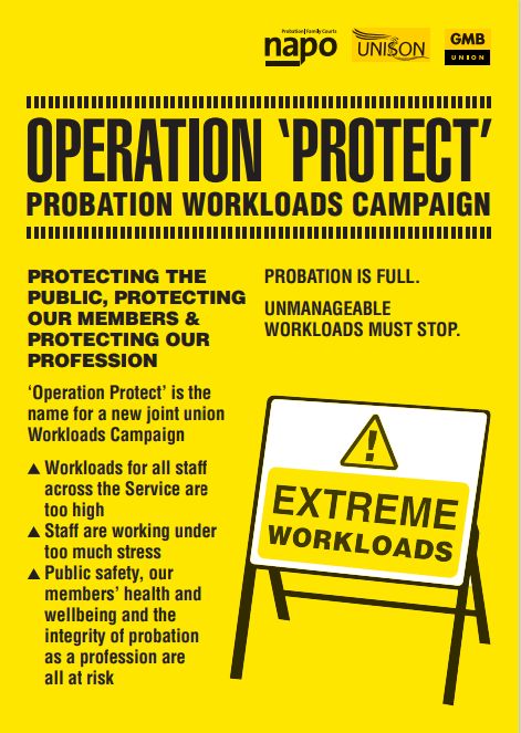 UnisonfireR's tweet photo. Today UNISON launch 'Op Protect' our long-term, joint union campaign to highlight and deal with workloads in the Probation Service.
Workload and stress for our members is too high, their H&S is at risk and public safety is severely compromised. #OpProtect #Probation
#UNISON
#NAPO https://t.co/Zal7Cvw7A0