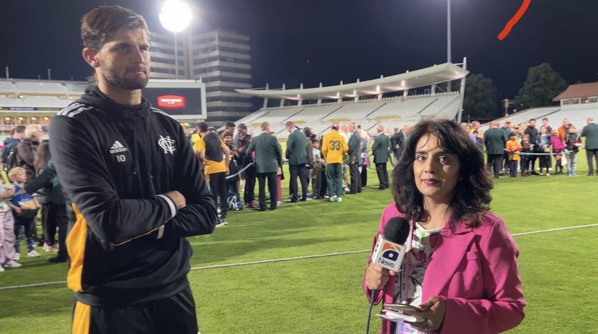 Exclusive interview with none other then @iShaheenAfridi 🦅 ….after his breathtaking bowling spell last night where he got 4 wickets in 1st over against @WarwickshireCCC in @VitalityBlast. Coming sooooooon……. @TrentBridge #ShaheenShahAfridi