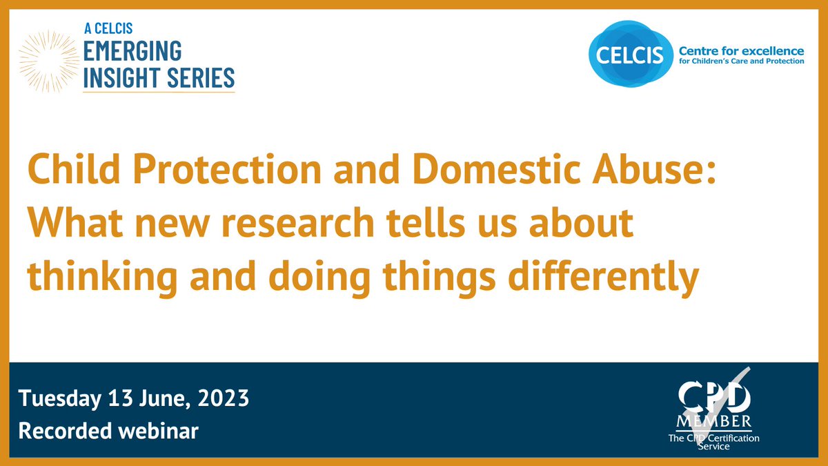 The recording of our most recent Emerging Insights webinar, which features Professors Brigid Featherstone and Kate Morris discussing new research into domestic abuse and child protection, is now available: ow.ly/3T8L50P1n4l