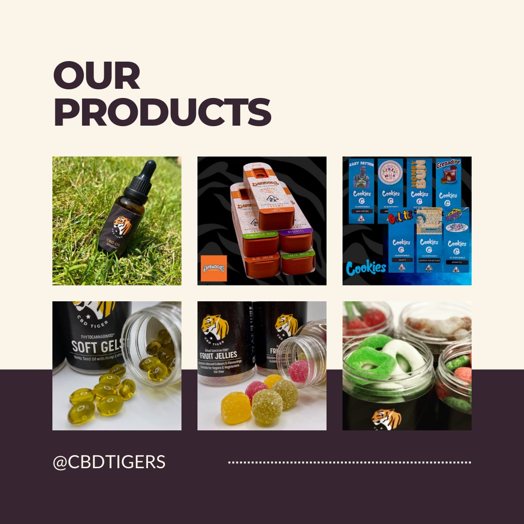 🐅 OUR PRODUCTS 🐅 Are you unsure on how to take CBD? Here at CBD TIger we have a range of products that can help you take CBD with ease.  Shop all of our latest products online today.  cbdtiger.co.uk #CBD #CBDTiger #CBDUK #CBDSoftGels #CBDVapes #CBDEdibles