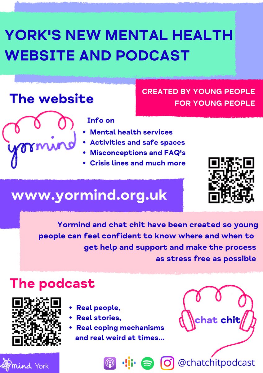 The Yormind website and the Chat Chit podcast are two new resources created for young people and those who support them to manage their mental health. Yormind 👉 buff.ly/3qVt8i0 Chat Chit podcast 👉 buff.ly/443x8M8