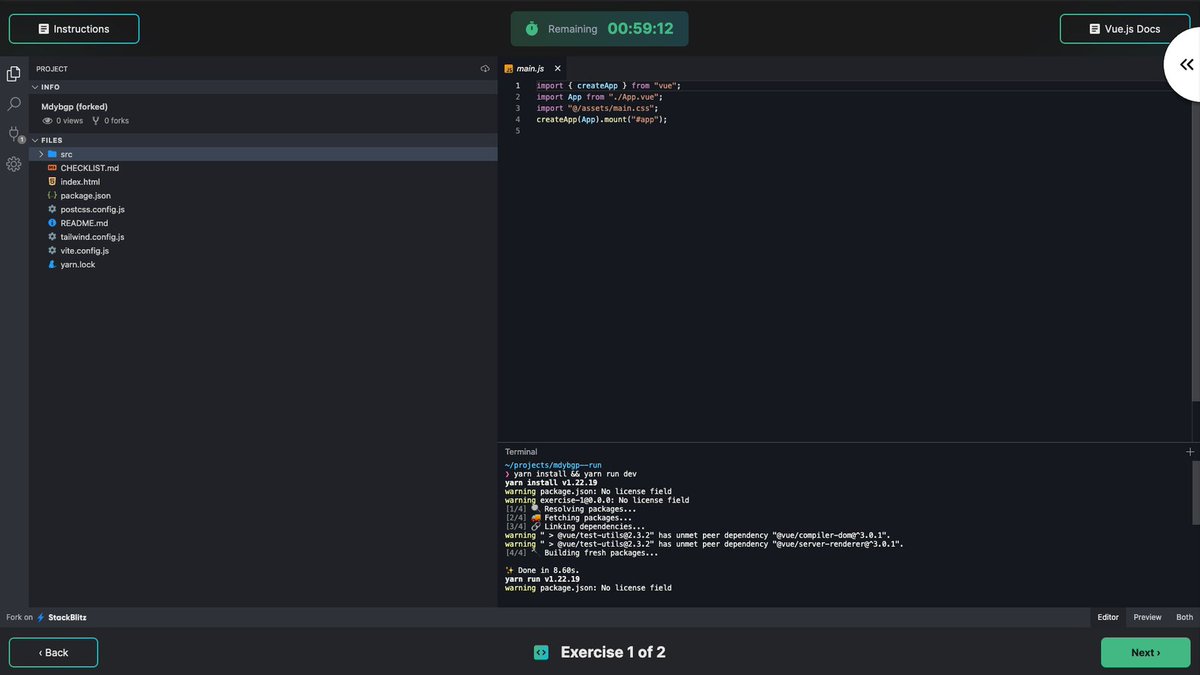 CertificatesDev's tweet image. Exam preview part 2: Vue.js Code Challenges
A 60-minute hands-on, real-world assessment of your ability to apply Vue.js concepts, solve problems, and create robust solutions.
Secure your Vue.js certificate for as little as $189
certification.vuejs.org/?certification…
#vuejscertification #vue
