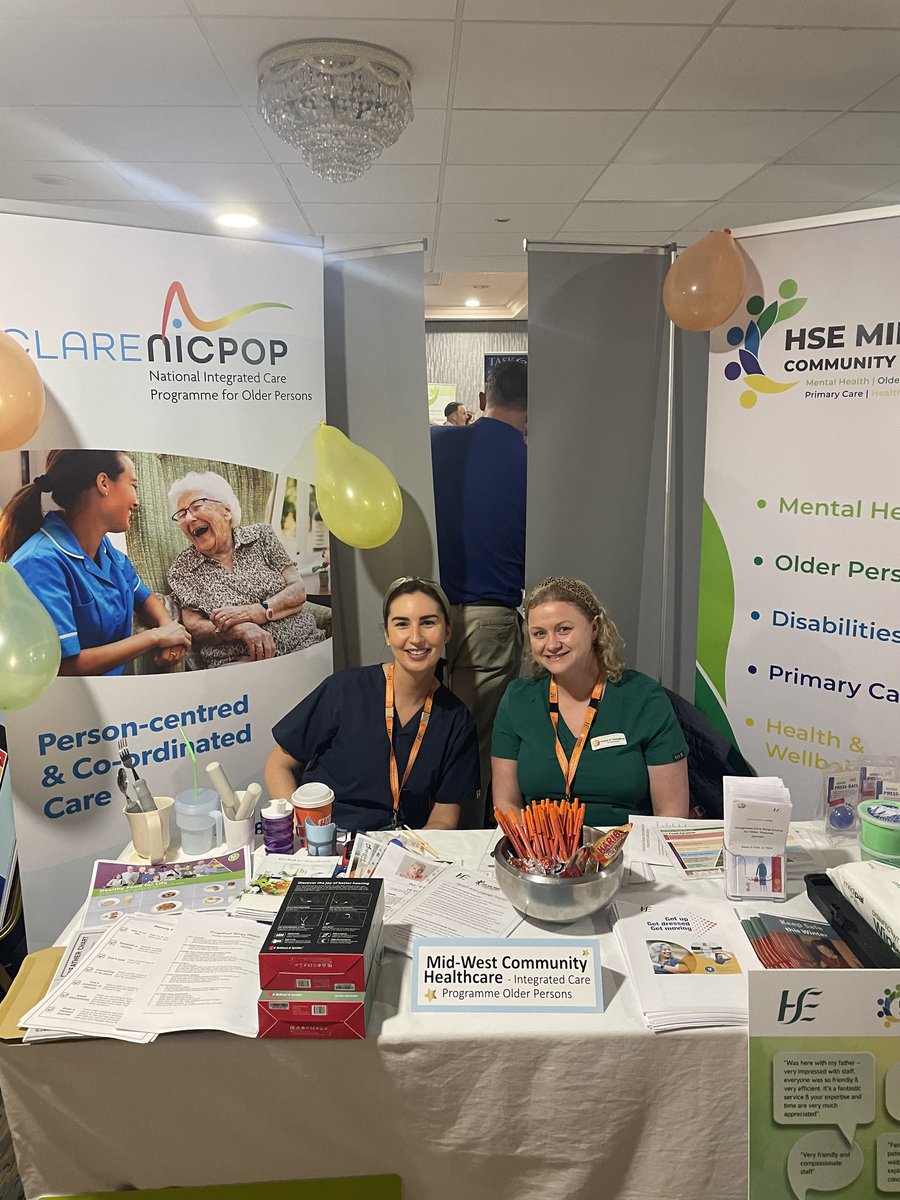 AnnaMarieNagle1's tweet photo. Members of the Clare Integrated Care Programme for Older Persons #ClareICPOP @healthy_clare Health &amp; Wellbeing Age Expo highlighting how Clare ICPOP is supporting older people to live well at home.
@CommHealthMW @MidWest_HW @ICPOPIreland @ClareCoCo https://t.co/FzlxG9Q1LB