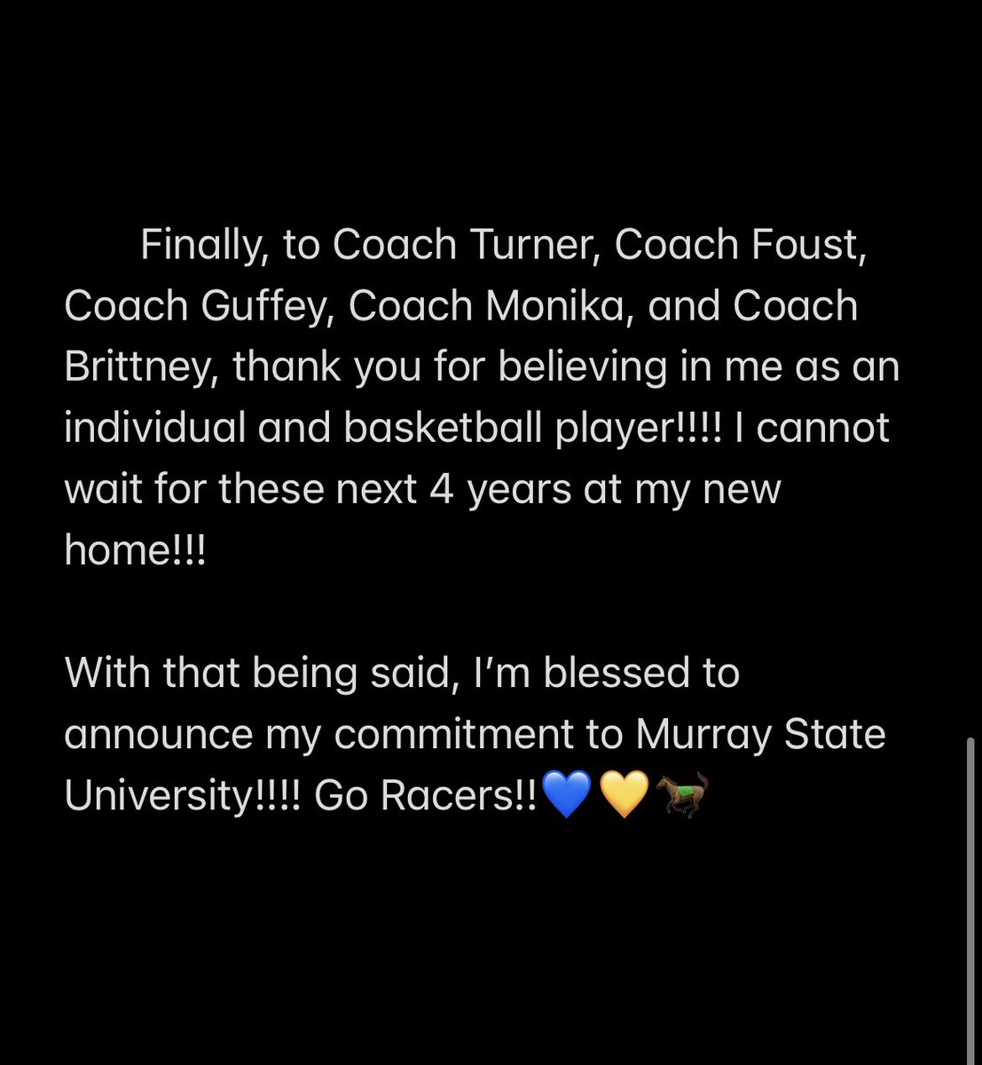 Excited is an understatement….
COMMITTED 💙💛🐎
@RacersWBB @racersWBBcoach @OhioXtreme @WoodridgeAth @CoachFoust_ @AmberGuffey5