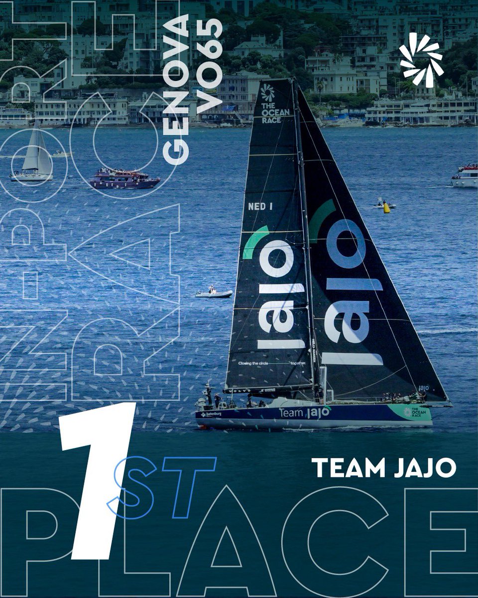 Les Néerlandais de #TeamJAJO remportent la Webuild In-Port Race à Gênes ! C’est la 2e victoire de suite dans les In-Port Series après celle de La Haye 👏

#TheOceanRace
