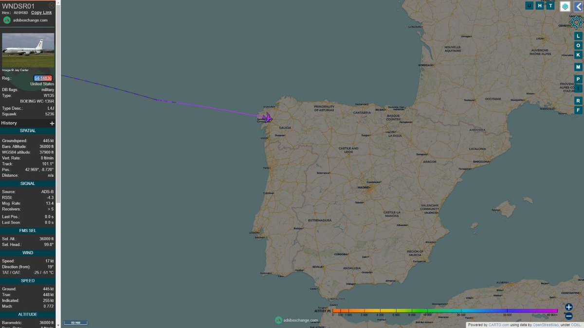 a “nuclear sniffer” arrived in Europe - a specialized version of the WC-135R Constant Phoenix aircraft for taking atmospheric air samples and detecting the presence of radioactive emissions.