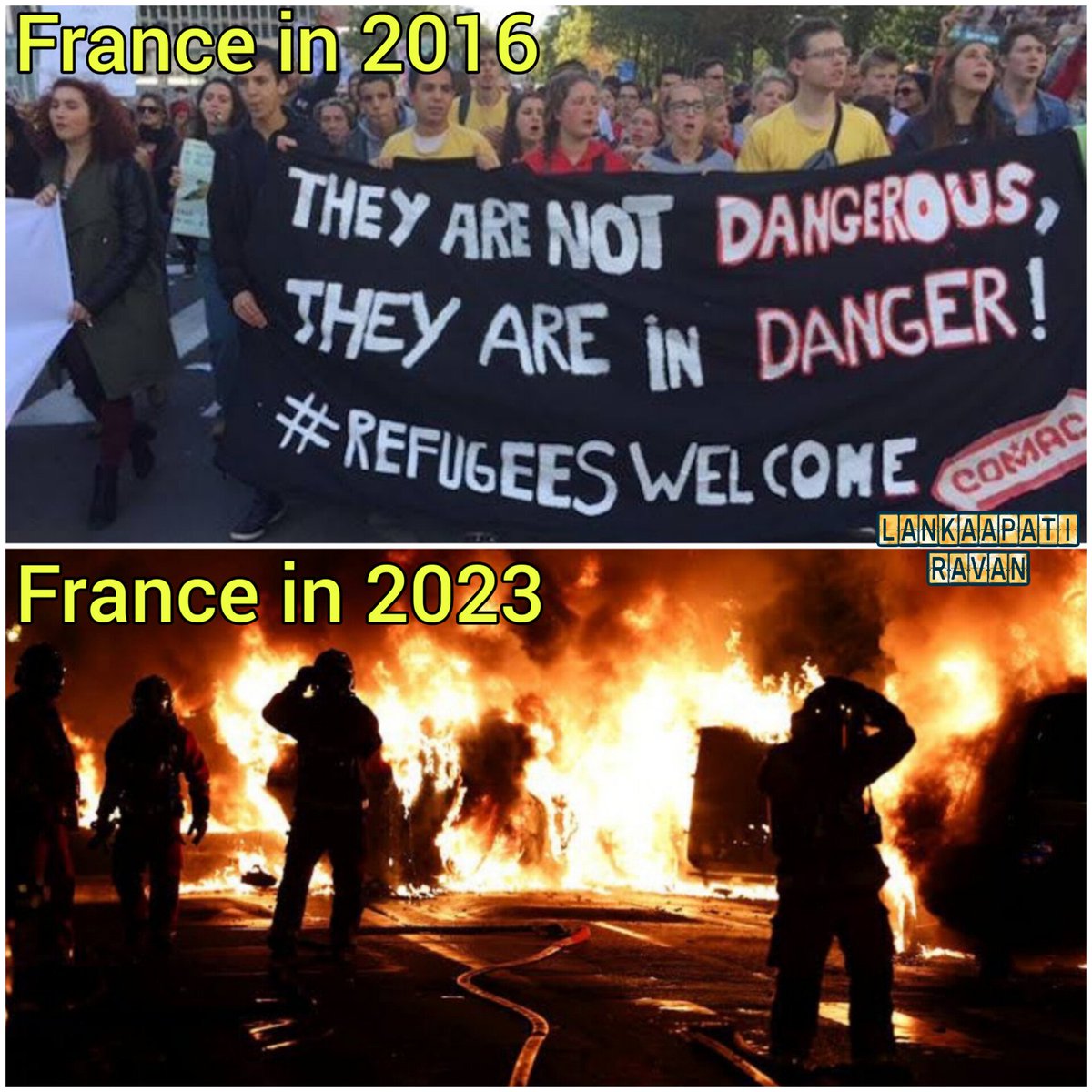 BJP or RSS is the main cause of riots in france . france will have to ban BJP and RSS as soon as possible only then peace will come in the country 😂😂 
#FranceRiots #franceViolence #FranceProtest #Marseille #Immigration #Francia #Francja #FranceHasFallen #Fransa #RiotsFrance