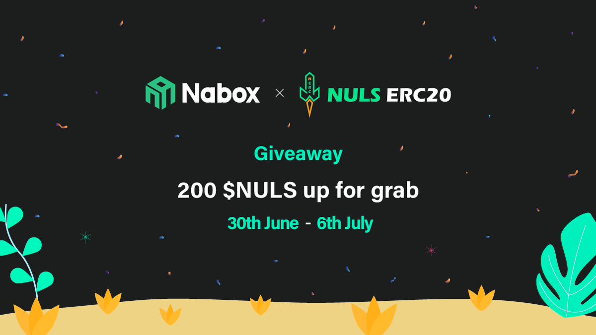 Nabox &amp; NERC20 Airdrop 200 $NULS to the community💸

🔸Retweet,❤️, tag 3
🔸Follow <a href="/nerc20cash/">NERC20💸 🚀</a> &amp; <a href="/naboxwallet/">Nabox</a>
🔸Join our Discord discord.com/invite/GFGk9cw…
discord.com/invite/mQVXZJX…
🔸Finish task taskon.xyz/campaign/detai…

#Giveaway #NULS #ENULS #NULSERC20 #Nabox