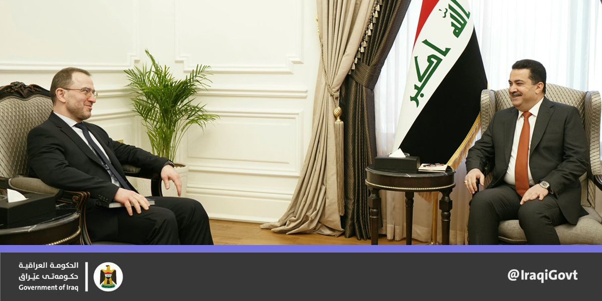 رئيس مجلس الوزراء <a href="/mohamedshia/">محمد شياع السوداني</a> يستقبل سفير روسيا الاتحادية لدى العراق السيد إلبروس كوتراشيف، ويؤكد حرص العراق ودعمه كل التسويات السلمية للأزمة الروسية الأوكرانية، وإنهاء تداعياتها بجميع إشكالها.