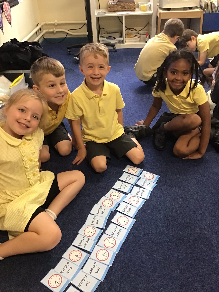 Stjohnscoventry's tweet image. Year 1 have been learning to tell the time this week. They learnt about o’clock and half past times 🕰⭐️😊 #year1maths #practicalmaths