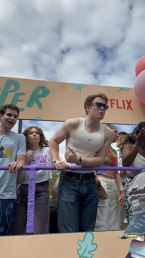 Kit Connor at London Pride today 
with a rainbow flag 
© nickcolour