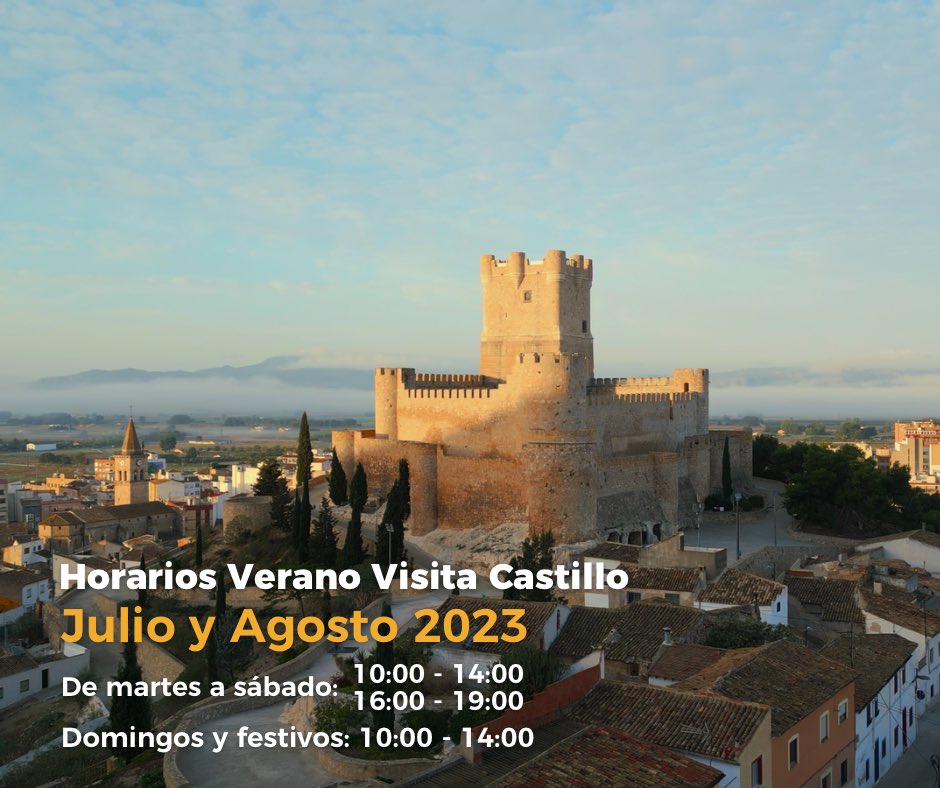 Turismo Villena (@turismovillena) on Twitter photo â ððððŒðððð ððððŒðð ððððððð ðððððððŒ
Turismo Villena amplia horarios de visitas en el Castillo de la Atalaya, asà como en el Centro de Visitantes. Además, con rutas guiadas por el centro histórico los viernes y sábados de julio y agosto. â ððððŒðððð ððððŒðð ððððððð ðððððððŒ
Turismo Villena amplia horarios de visitas en el Castillo de la Atalaya, asà como en el Centro de Visitantes. Además, con rutas guiadas por el centro histórico los viernes y sábados de julio y agosto.