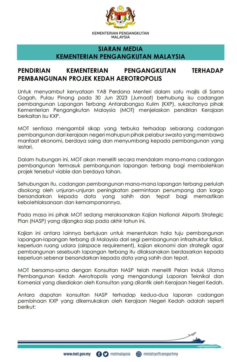 farhanzulkefly's tweet photo. "Perlu ditekankan bahawa setakat ini, tiada sebarang cadangan penyertaan swasta yang mampu membiyai kos projek KXP"

Ini beza PHBN dengan PN. Macam ni punya detail Kerajaan jawab isu Airport Kulim. Bukan cakap gaya sembang kedai kopi macam Sanusi. https://t.co/HE8IBqCc5K