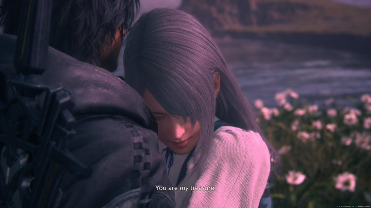 LegionzGaming's tweet image. “The side quests are bad”, again PLEASE don’t skip the side quests in Final Fantasy XVI. This scene is literally missable if you don’t do the side quest. Yet another side quest that broke me 🥹
“You are my treasure” 😭 I love Clive and Jill so much ❤️ my new favorite FF couple.