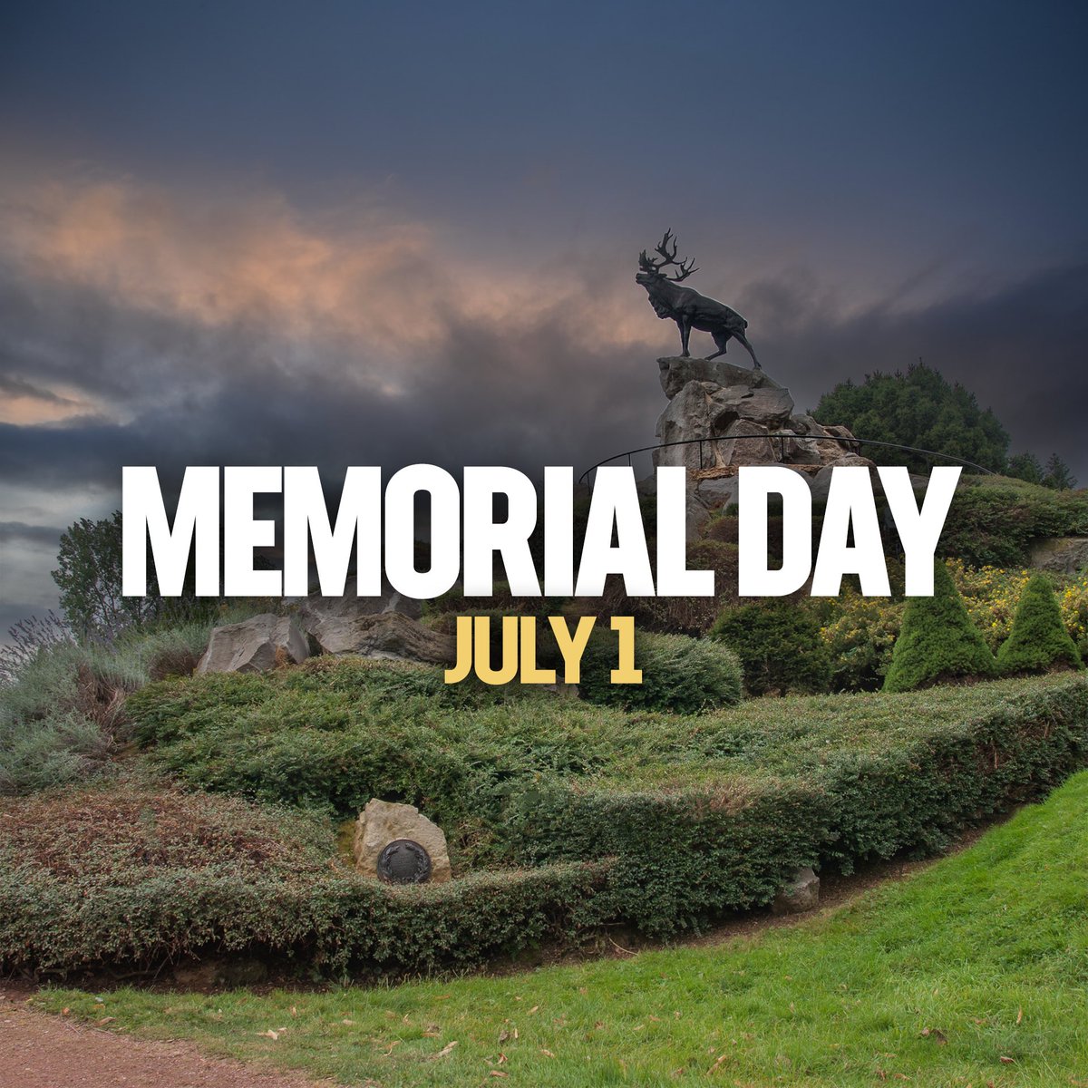 On the morning of July 1, we recall the devastating loss of the Newfoundland Regiment at the First Battle of the Somme at Beaumont-Hamel on July 1, 1916. 

Of the 800 who went into battle, only 68 remained to answer roll call the next day, with more than 700 missing, wounded, or