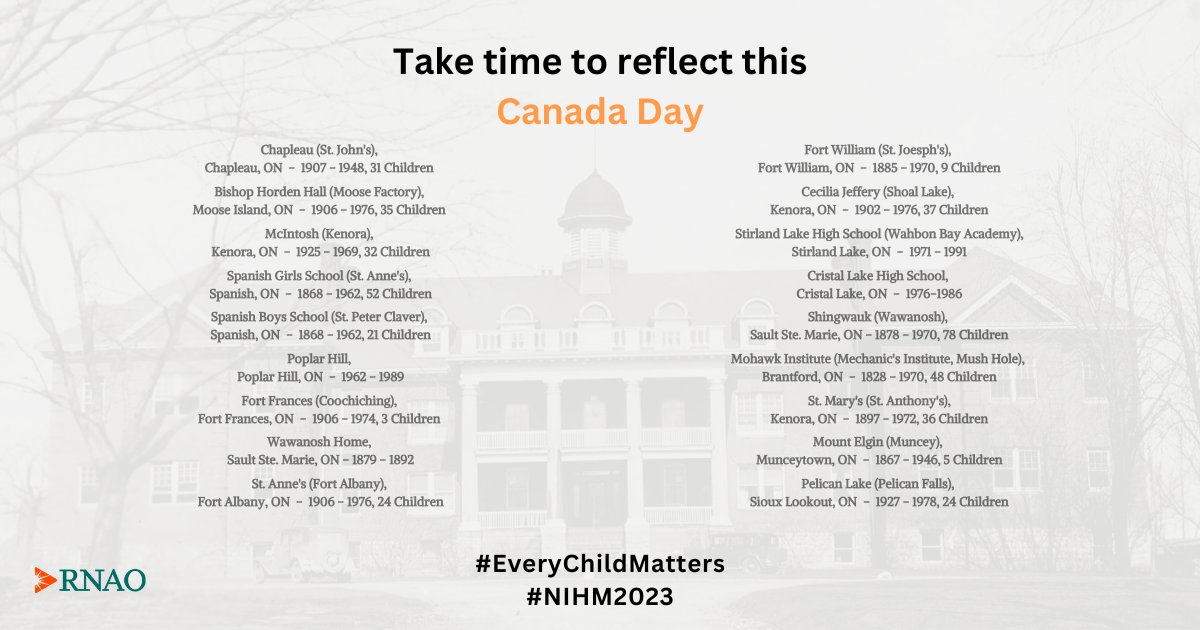 RNAO (@rnao) on Twitter photo On #CanadaDay, we urge all to reflect on colonization & its lasting impact on Indigenous Peoples. It is only by acknowledging harms & redressing wrongs that we can build a more just & inclusive nation for all.
#EveryChildMatters
<a href="/INAIG_RNAO/">INAIG</a> <a href="/DorisGrinspun/">Dr. Doris Grinspun 🇨🇦 RN, PhD, FAAN, O.ONT</a> <a href="/ClaudetteHollow/">Claudette Holloway</a> On #CanadaDay, we urge all to reflect on colonization & its lasting impact on Indigenous Peoples. It is only by acknowledging harms & redressing wrongs that we can build a more just & inclusive nation for all.
#EveryChildMatters
<a href="/INAIG_RNAO/">INAIG</a> <a href="/DorisGrinspun/">Dr. Doris Grinspun 🇨🇦 RN, PhD, FAAN, O.ONT</a> <a href="/ClaudetteHollow/">Claudette Holloway</a>