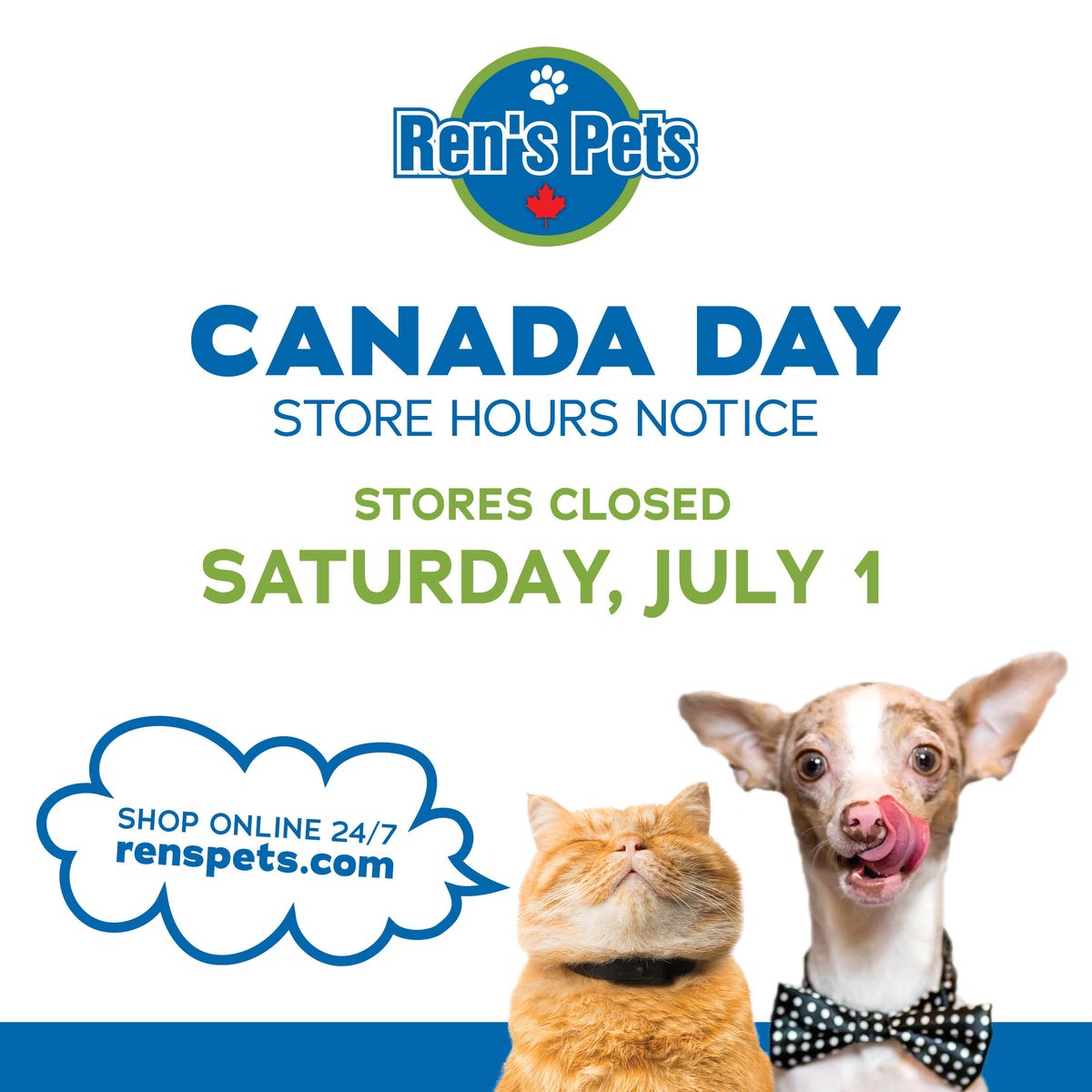 Shop online 24/7 at renspets.com