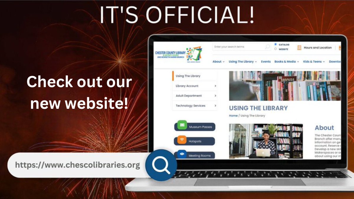 HankinLibrary's tweet image. Have you seen our NEW WEBSITE? Check it out at chescolibraries.org

#HankinLibrary #librarycommunity