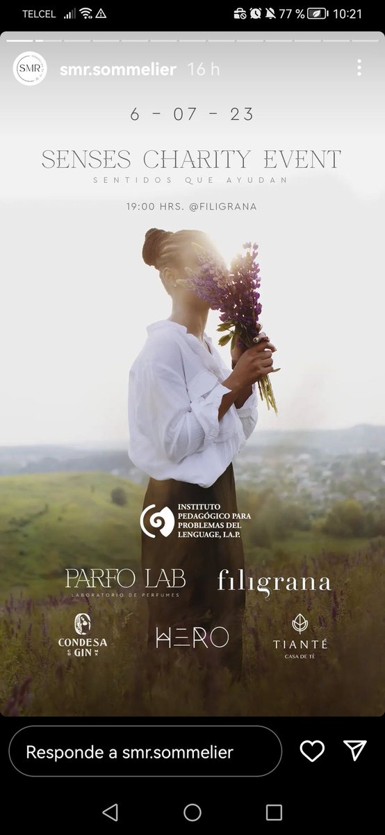 Disfruta de esta cata sensorial de experiencias, un evento cocktail que buscará jugar con tus sentidos (gusto, tacto y vista) mientras apoyas nuestra causa. 

Jueves 6 de julio, 7:00 PM
En Filigrana, Av. Veracruz 62, Roma Nte, CDMX
Costo: $1,899 MXN

parfolab.com/senses-charity…