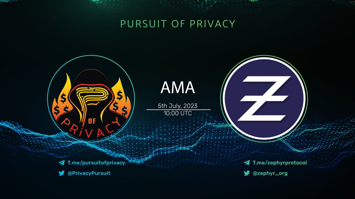 PrivacyPursuit's tweet image. 👀We are ready for our next #AMA, this time with @zephyr_org!

🔒 $ZEPH is an over-collateralized, crypto-backed algorithmic stablecoin system, based on both @monero $XMR &amp;amp; Djed Protocol.

🕵️‍♂️Guests: @zephyr_org core team
⏰When: 5th July, 10AM UTC
🗺️Where: t.me/pursuitofpriva…