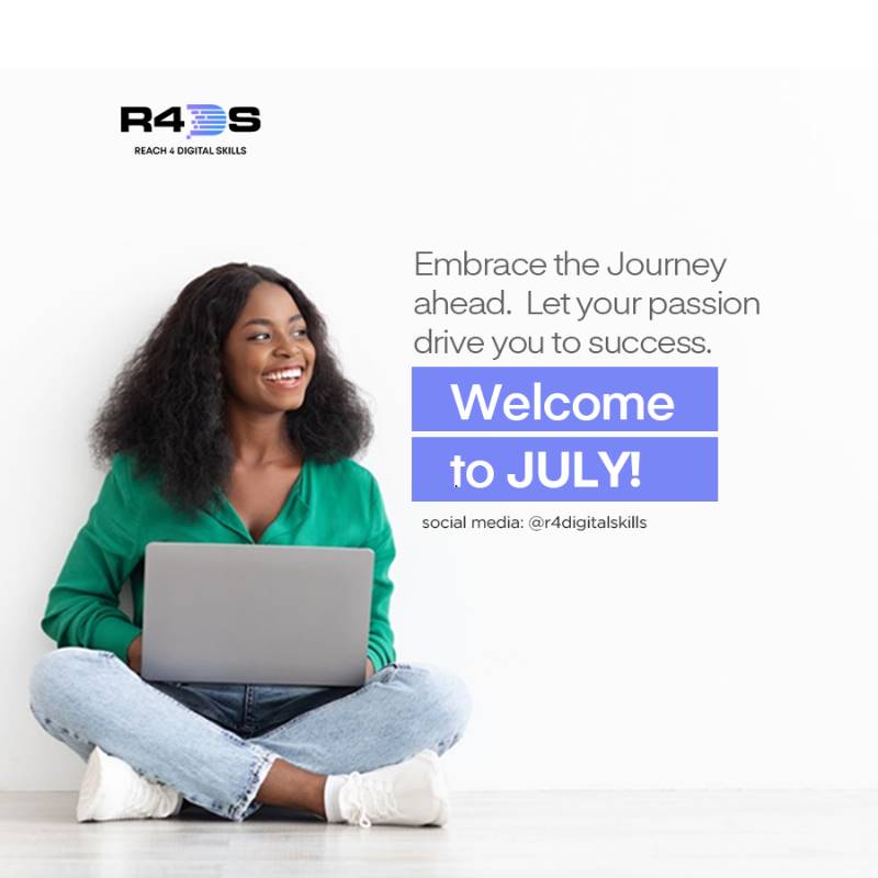 r4digitalskills's tweet photo. The 'Perfect month' to commence your Tech journey with #R4DS, #HappyNewMonth everyone 🤗

#r4ds #R4DS #Reach4digitalskills #July1st #July https://t.co/hKstEK22YH