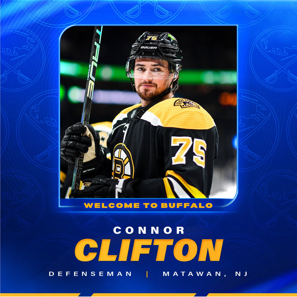 WELCOME TO BUFFALO‼️

We have signed defenseman Connor Clifton to a three-year contract worth $10 million.

Details: bufsabres.co/43a1nQ6