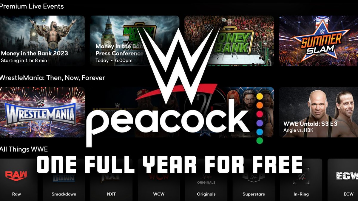 GET EVERY WWE PLE/PPV FOR FREE! 

We are giving away a Peacock Premium account that is pre-paid for one year and that includes every WWE show including SummerSlam and next year's #WWEMITB. Here is how to enter to win:

1. Subscribe to our YouTube here -- youtu.be/VDPasm5VGEo +