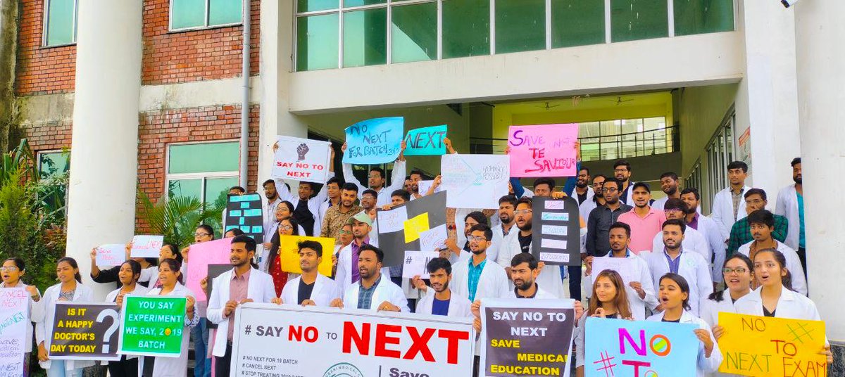 Mrmedico13's tweet photo. Isn't it a "gross violation" of the Section 49 of the NMC Act, 2019."when the students were admitted to the college on August 1, 2019, the NMC Act did not apply to them, as the NMC was established on August 08 of the same year.This is totally unethical and student unfriendly. https://t.co/ys45AEOOem