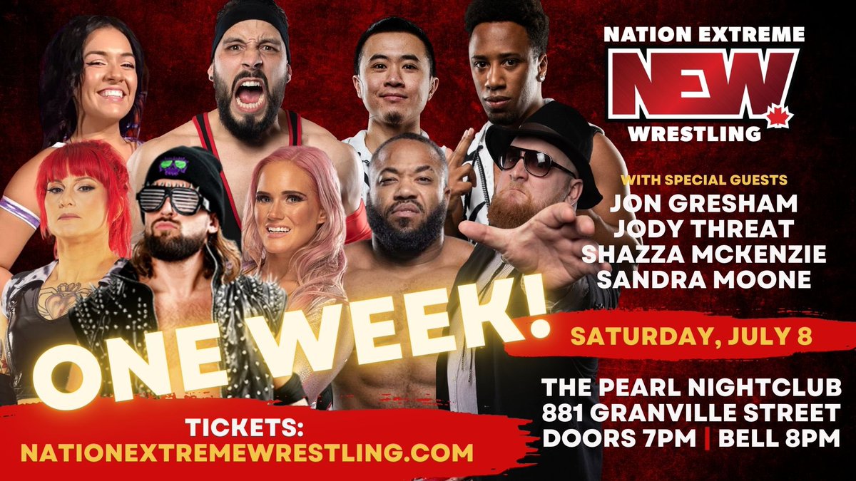 NEWWrestlingInc's tweet photo. This time next week, we'll be keeping things cool as we lower the lights and turn the energy all the way up at #NEW13!

Tickets are on-sale w/ just a handful of floor seats &amp; wraparound balcony available! Have a safe, enjoyable Canada Day weekend!

TICKETS:https://t.co/U8wbHyucc6 https://t.co/fYkXTKIgdZ