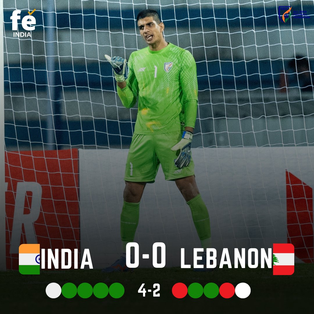 India defeated Lebanon in the penalty shootout of semi finals of #SAFFChampionship 2023 #IndianFootball #LBNIND