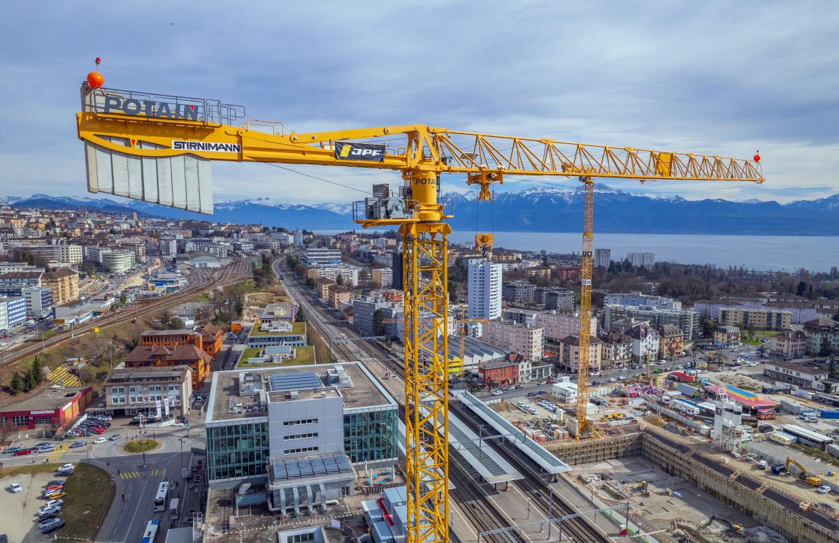 Implenia Partners With Stirnimann, Potain On Central Malley Project in Switzerland #Cranes #Potain #Switzerland #TowerCranes #Construction  dlvr.it/SrWyP8