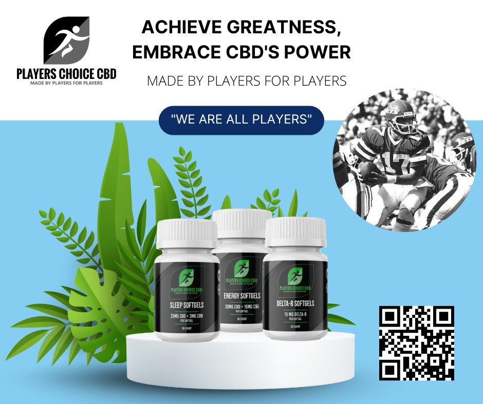 Achieve Greatness, Embrace CBD's Power
Check us out: playerschoicecbd.com
#playerschoice #playerschoicecbd #cbd #athletelife #weareallplayers #madeforplayersbyplayers #cbdoil #cbdlife #cbdproducts #training #headinthegame #trainharder #recoverfaster #cbdgummies #wellness