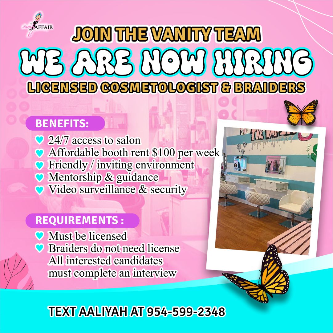 vanityaffairco's tweet photo. Calling all Hair Queens &amp; Kings! 👑💅 Ready to rule the hair game and join the team at The Vanity Affair? Here's what working with us &amp; stepping into The Vanity is like : https://t.co/SLrzgo4SLA