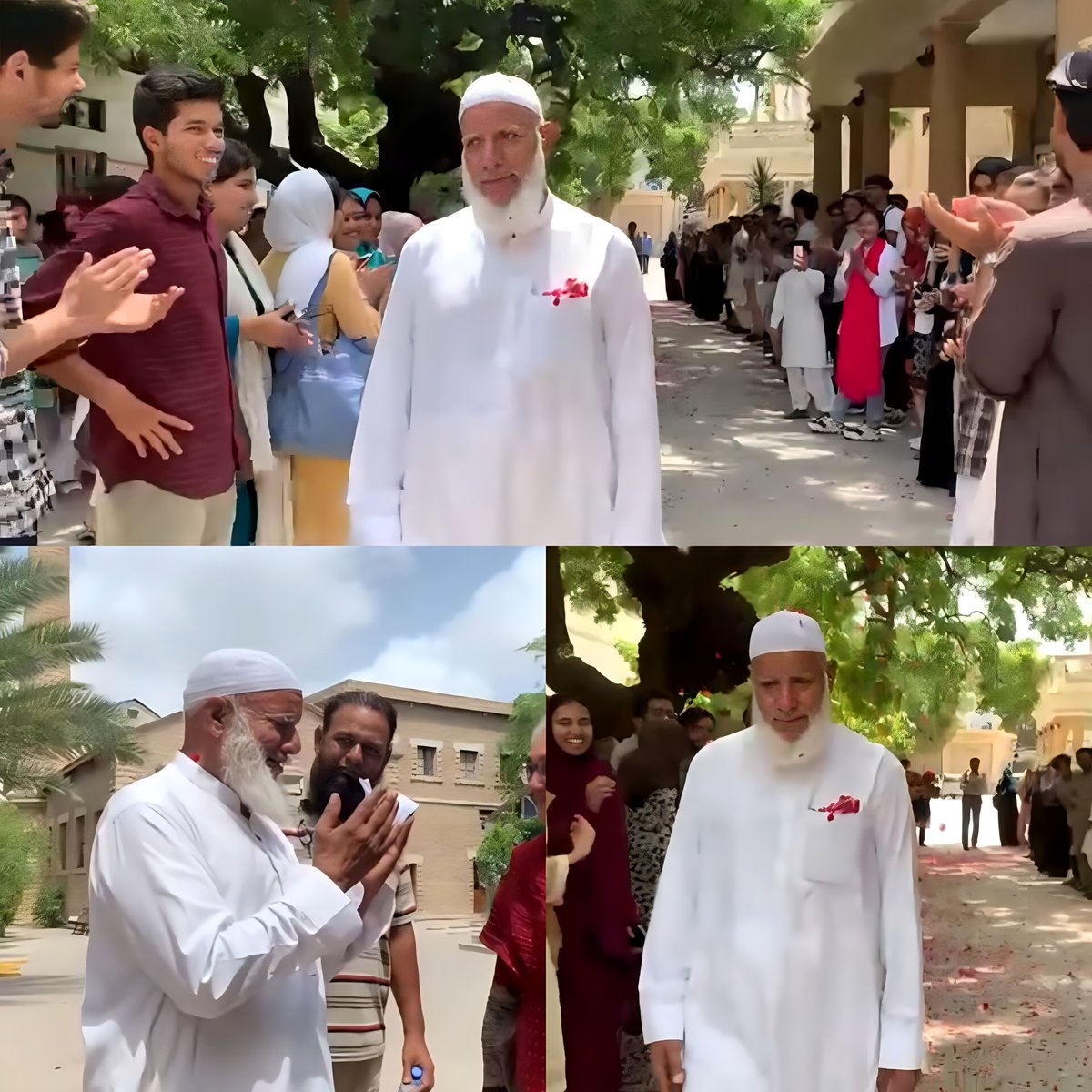 kolachiwalay's tweet image. ساری عمر بطور بس کنڈیکٹر این ای ڈی کی بسوں میں ملازت کرتے گزاردی جب ریٹائرمنٹ کا وقت آیا تو یونیورسٹی کے طلبہ و طالبات نے پھولوں کی پتیاں نچھوار کرکے خصوصی خراج تحسین پیش کیا جس پر بابا کی آنکھیں نم تھی۔
#Karachi