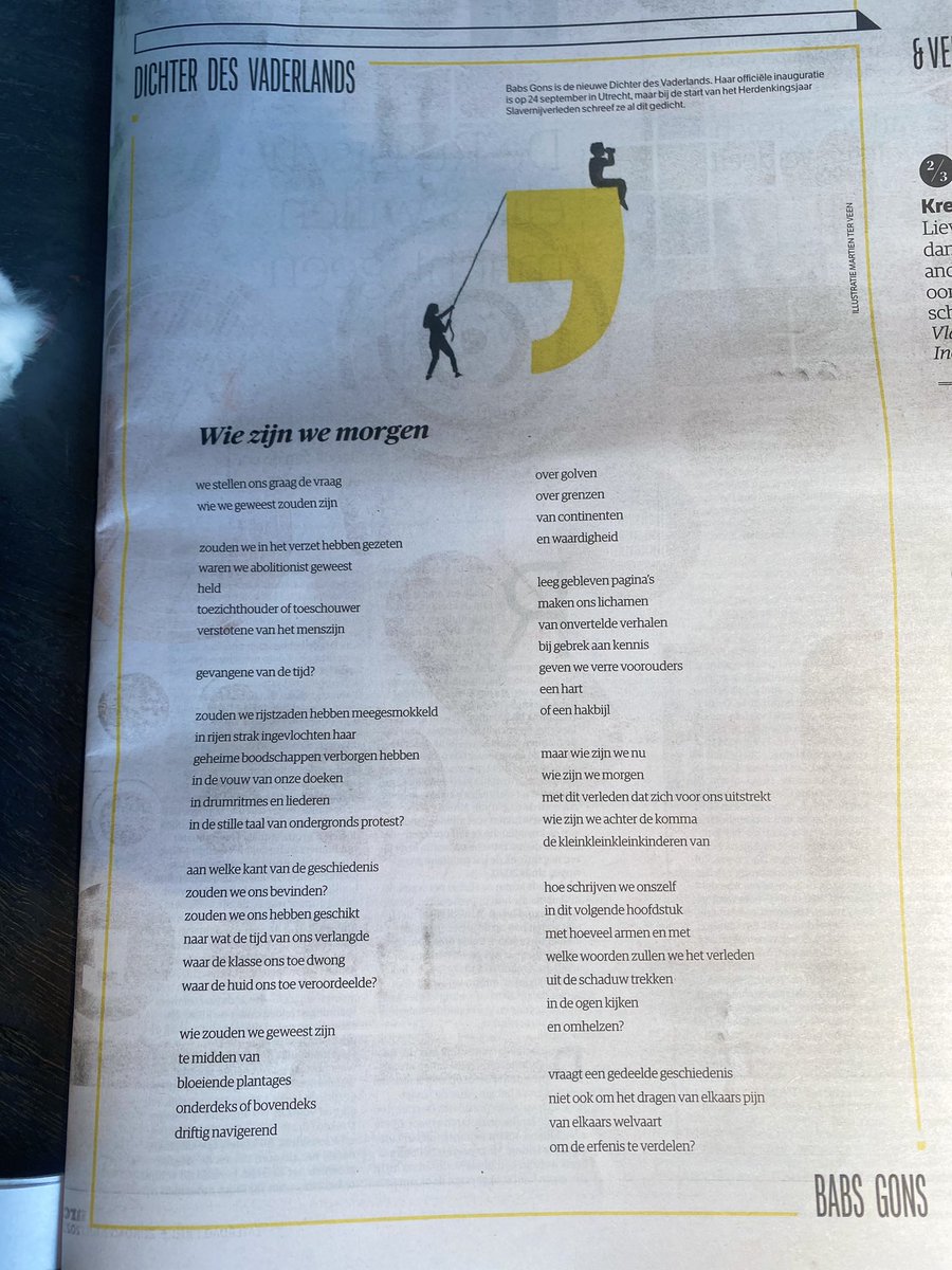 ‘Maar wie zijn we nu - wie zijn we morgen…’ - indringend gedicht van #dichterdesvaderlands Babs Gons vandaag #ketikoti