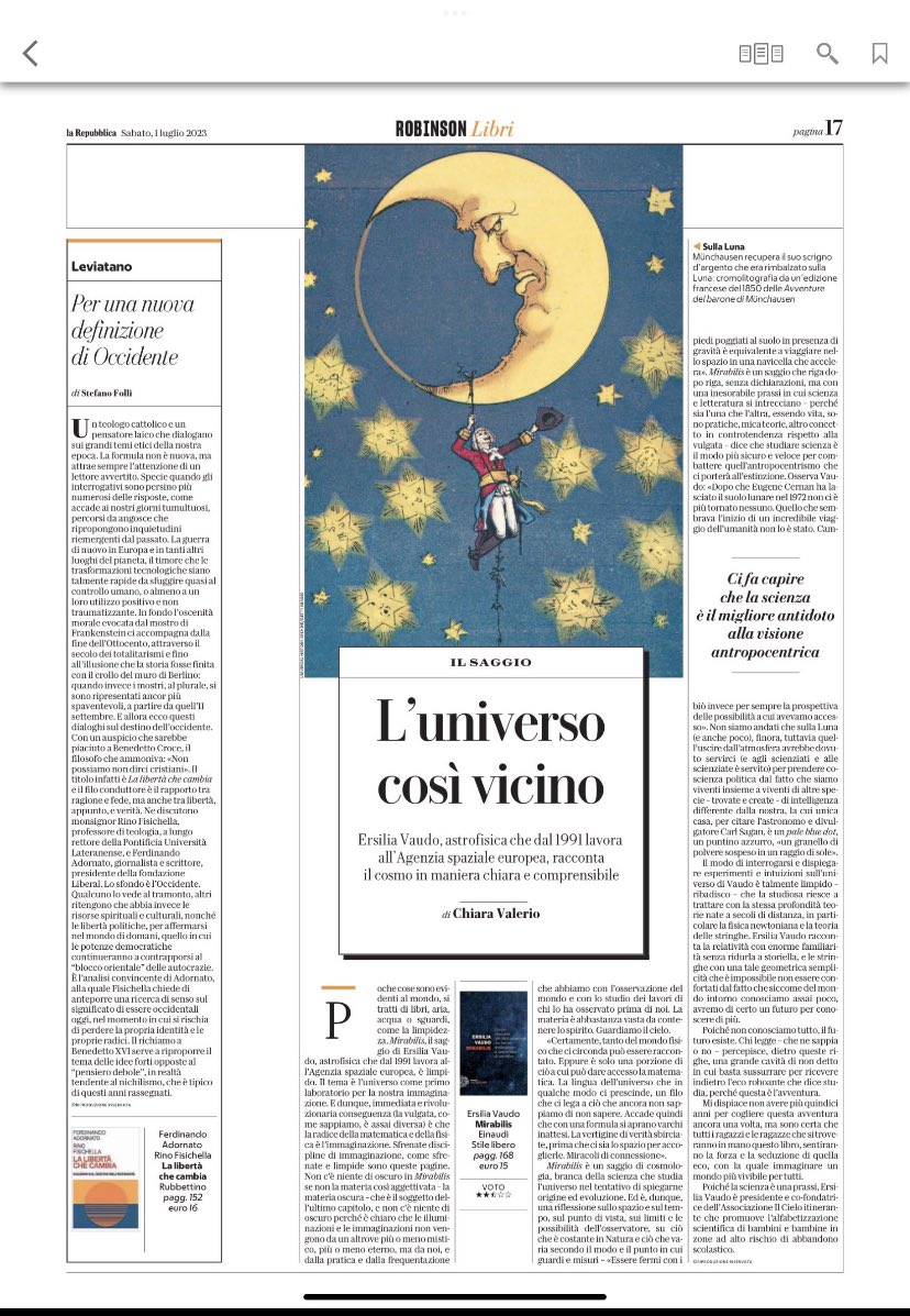 Oggi su Robinson, @chiara_valerio e #Mirabilis. 🙏 @reppomanuno