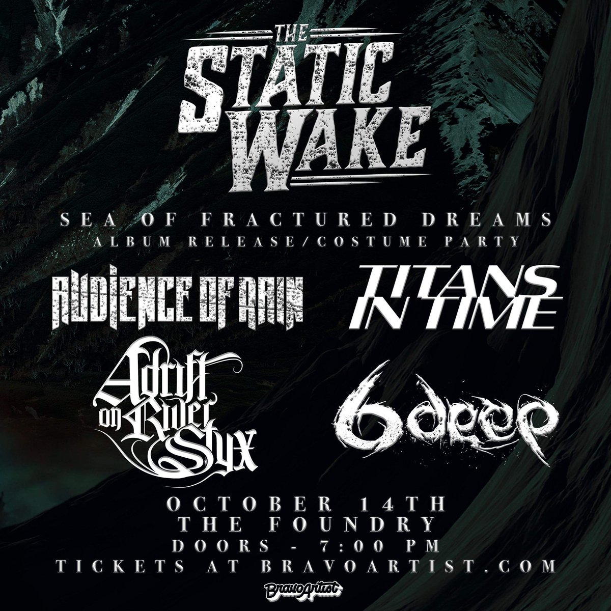 Adrift on River Styx (@aors_cle_metal) on Twitter photo 🚨 JUST ANNOUNCED 🚨
Saturday, October 14th we will be joining <a href="/thestaticwake/">The Static Wake</a> at @foundrylakewood for the release of their new album “Sea Of Fractured Dreams”- also w/ <a href="/AudienceofRain/">Audience of Rain™</a> <a href="/TitansInTime/">Titans in Time</a> and #6deep
Tickets ON SALE now! 🚨 JUST ANNOUNCED 🚨
Saturday, October 14th we will be joining <a href="/thestaticwake/">The Static Wake</a> at @foundrylakewood for the release of their new album “Sea Of Fractured Dreams”- also w/ <a href="/AudienceofRain/">Audience of Rain™</a> <a href="/TitansInTime/">Titans in Time</a> and #6deep
Tickets ON SALE now!