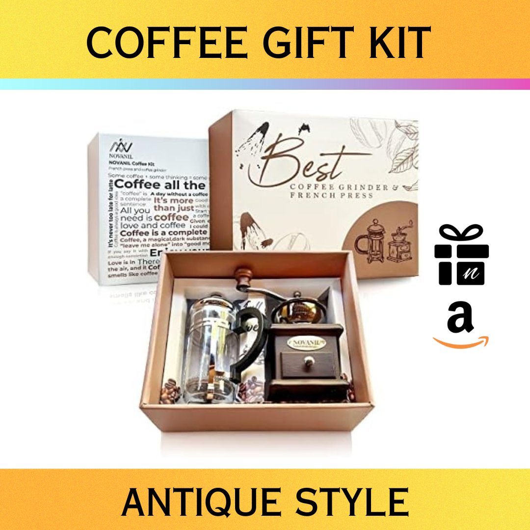 amzn.to/46wWfIJ NOVANIL FRENCH COFFEE KIT, FRENCH PRESS & COFFEE GRINDER, COFFEE GIFT BOX, COFFEE SET, ANTIQUE STYLE COFFEE KIT, WOODEN

#coffee #coffeelover #coffeeshop #coffeegift #gift #gifts #giftforher #giftforhim #amazonmusthave #amazonfinds #amazondeals